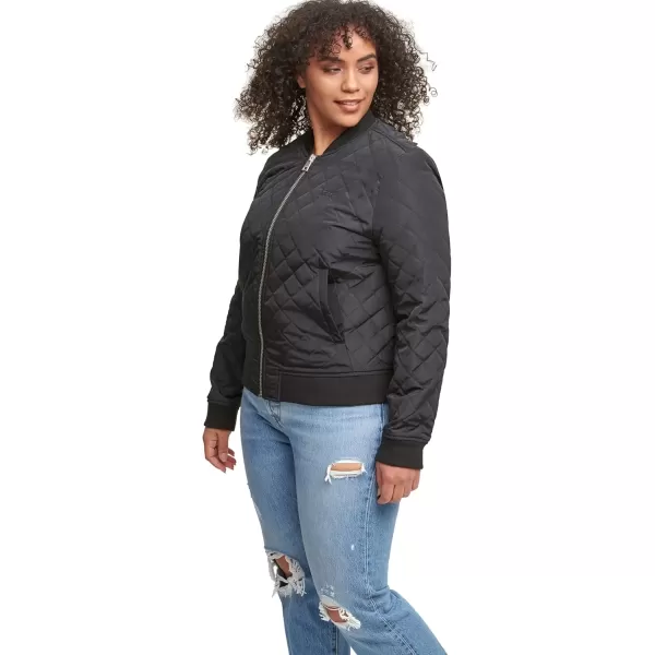 imageLevis Womens Diamond Quilted Bomber Jacket Regular ampamp Plus SizeShade Black