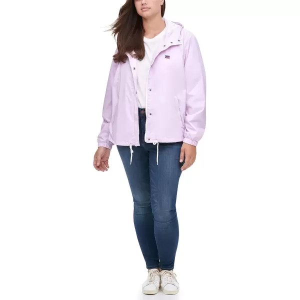 imageLevis Womens Retro Hooded Rain Windbreaker Jacket Standard ampamp Plus SizesBaby Pink