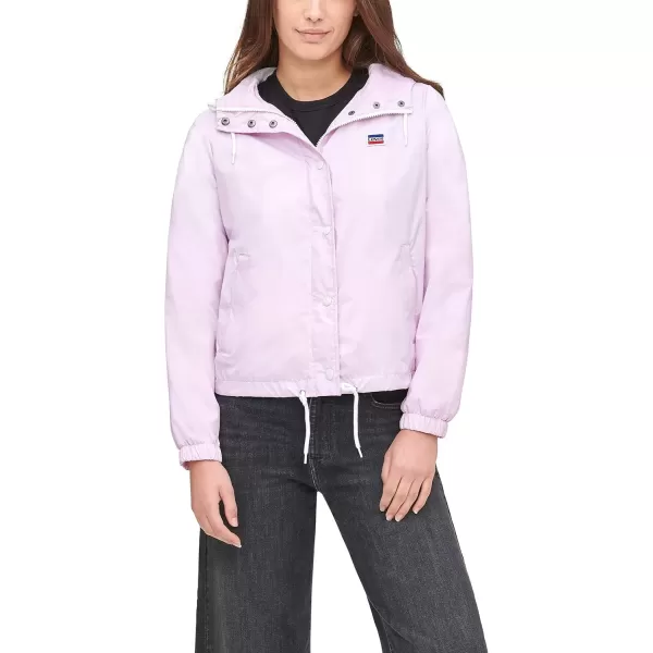 imageLevis Womens Retro Hooded Rain Windbreaker Jacket Standard ampamp Plus SizesBaby Pink