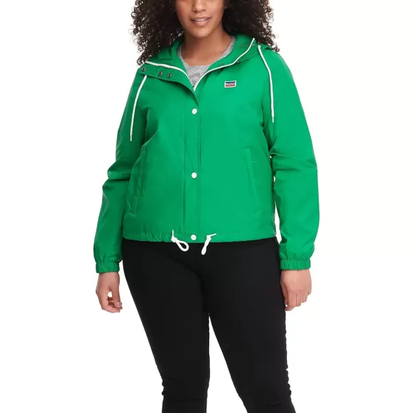 imageLevis Womens Retro Hooded Rain Windbreaker Jacket Standard ampamp Plus SizesGreen