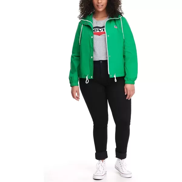 imageLevis Womens Retro Hooded Rain Windbreaker Jacket Standard ampamp Plus SizesGreen