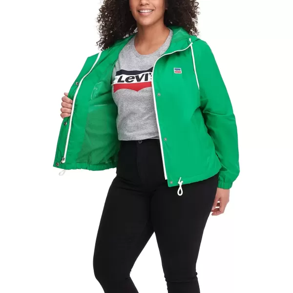 imageLevis Womens Retro Hooded Rain Windbreaker Jacket Standard ampamp Plus SizesGreen