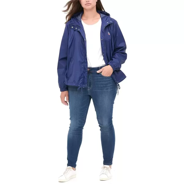 imageLevis Womens Retro Hooded Rain Windbreaker Jacket Standard ampamp Plus SizesNavy