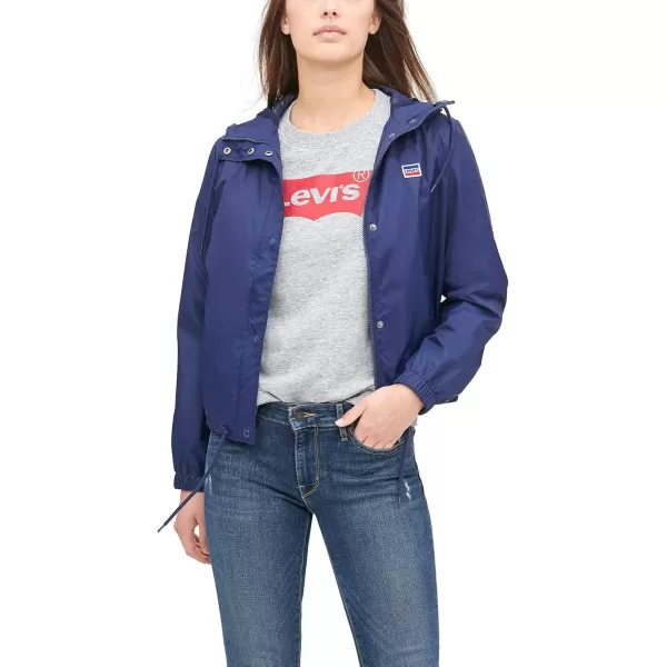 imageLevis Womens Retro Hooded Rain Windbreaker Jacket Standard ampamp Plus SizesNavy