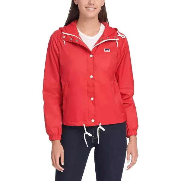 imageLevis Womens Retro Hooded Rain Windbreaker Jacket Standard ampamp Plus SizesRed