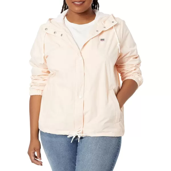 imageLevis Womens Retro Hooded Rain Windbreaker Jacket Standard ampamp Plus SizesScallop Shell