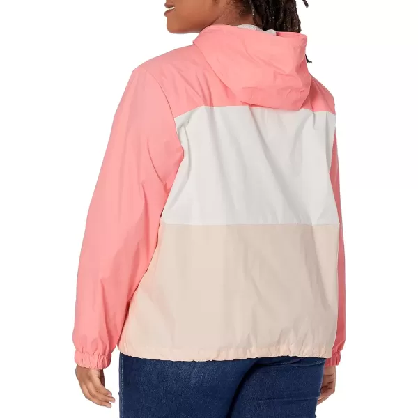 imageLevis Womens Retro Hooded Rain Windbreaker Jacket Standard ampamp Plus SizesScallop Shell Colorblock