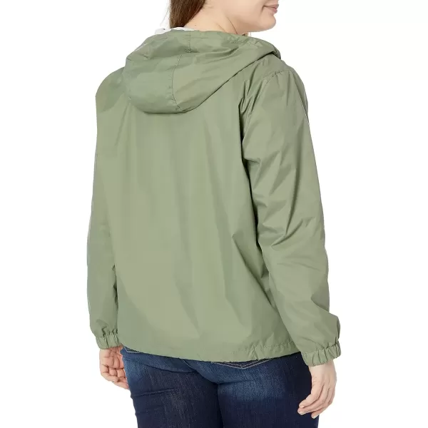 imageLevis Womens Retro Hooded Rain Windbreaker Jacket Standard ampamp Plus SizesSea Spray Green