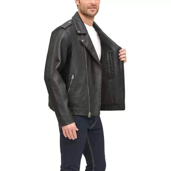 imageLevis Mens Faux Leather Classic Motorcycle JacketBlack