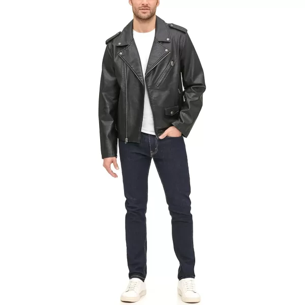 imageLevis Mens Faux Leather Classic Motorcycle JacketBlack