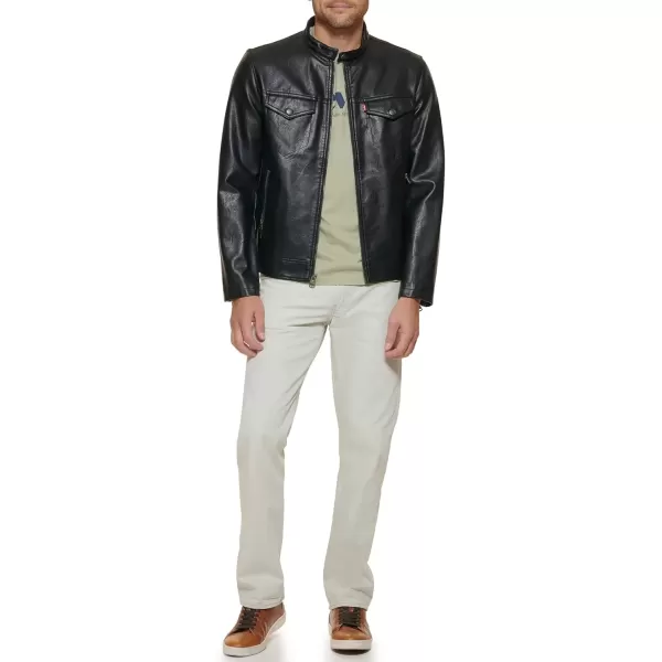 imageLevis Mens Faux Leather Racer JacketBlack