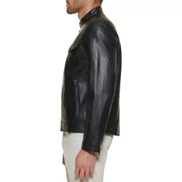 imageLevis Mens Faux Leather Racer JacketBlack