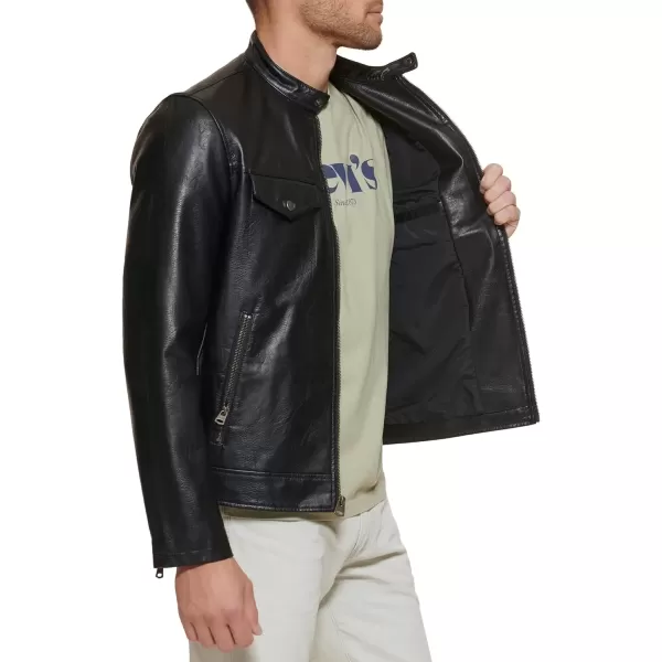 imageLevis Mens Faux Leather Racer JacketBlack