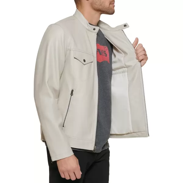 imageLevis Mens Faux Leather Racer JacketOyster