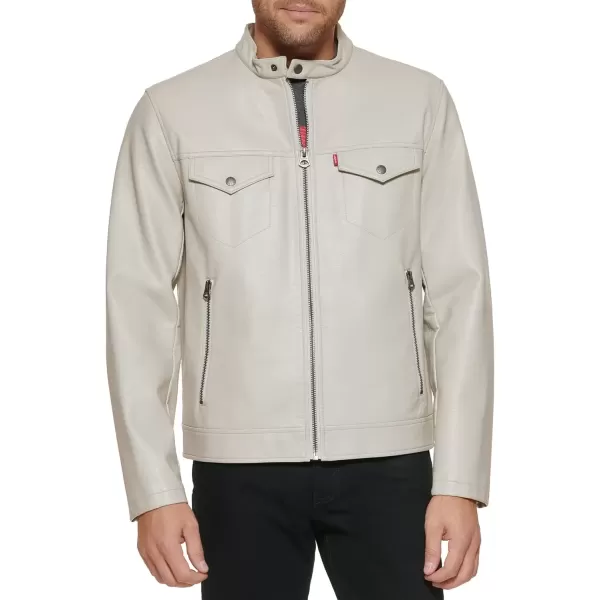 imageLevis Mens Faux Leather Racer JacketOyster