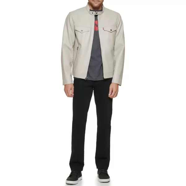 imageLevis Mens Faux Leather Racer JacketOyster