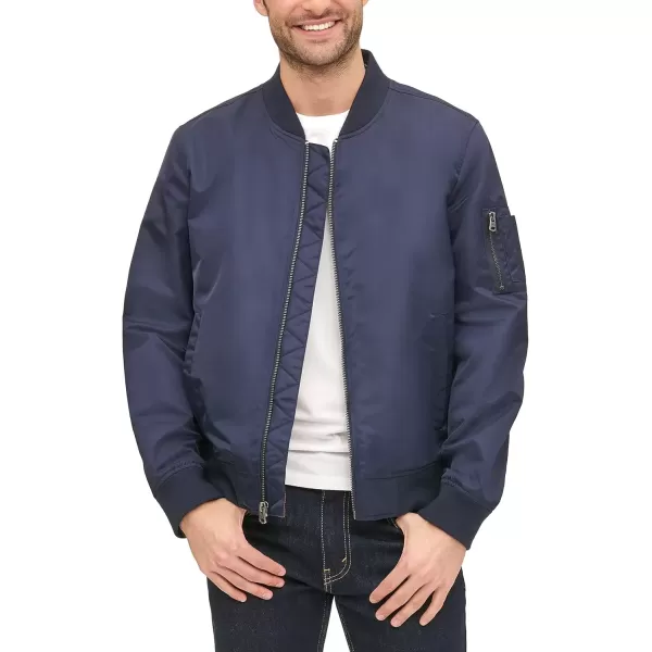 imageLevis Mens Flight Satin Unfilled MA1 Bomber JacketNavy Classic Unfilled