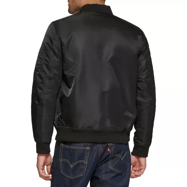 imageLevis Mens MA1 Flight Lightweight ZipUp Bomber JacketBlack Ma1 Filled