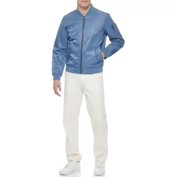 imageLevis Mens MA1 Flight Lightweight ZipUp Bomber JacketBlue Horizon Ma1 Unfilled