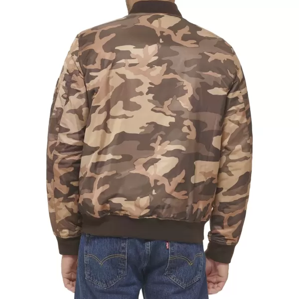 imageLevis Mens MA1 Flight Lightweight ZipUp Bomber JacketBrown Camo Ma1 Filled