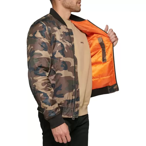 imageLevis Mens MA1 Flight Lightweight ZipUp Bomber JacketCamo Ma1 Filled