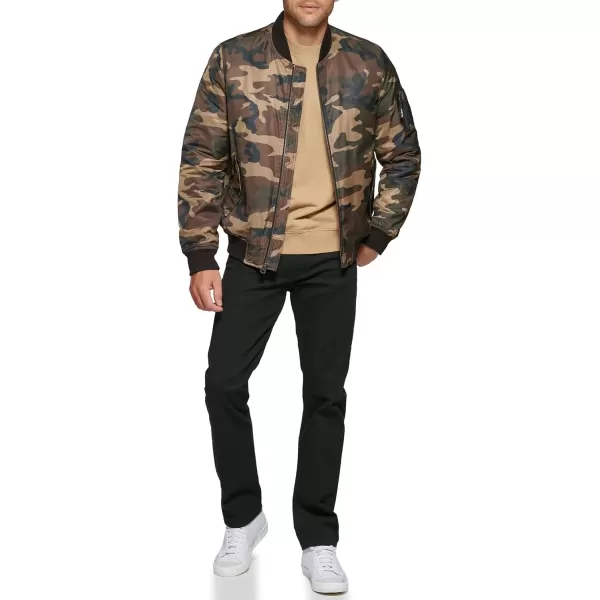 imageLevis Mens MA1 Flight Lightweight ZipUp Bomber JacketCamo Ma1 Filled