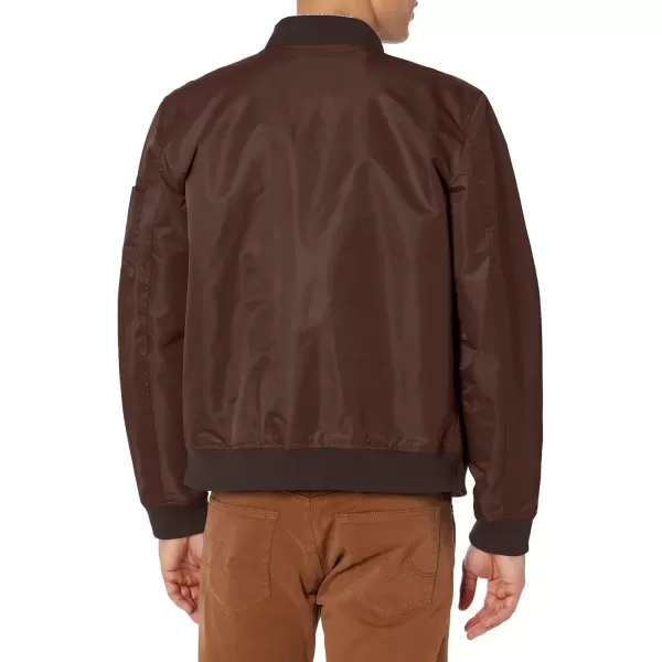 imageLevis Mens MA1 Flight Lightweight ZipUp Bomber JacketChocolate Brown Filled