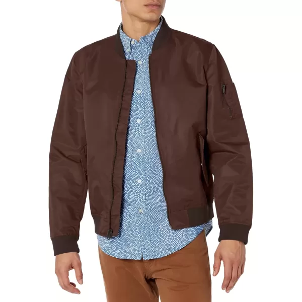 imageLevis Mens MA1 Flight Lightweight ZipUp Bomber JacketChocolate Brown Filled