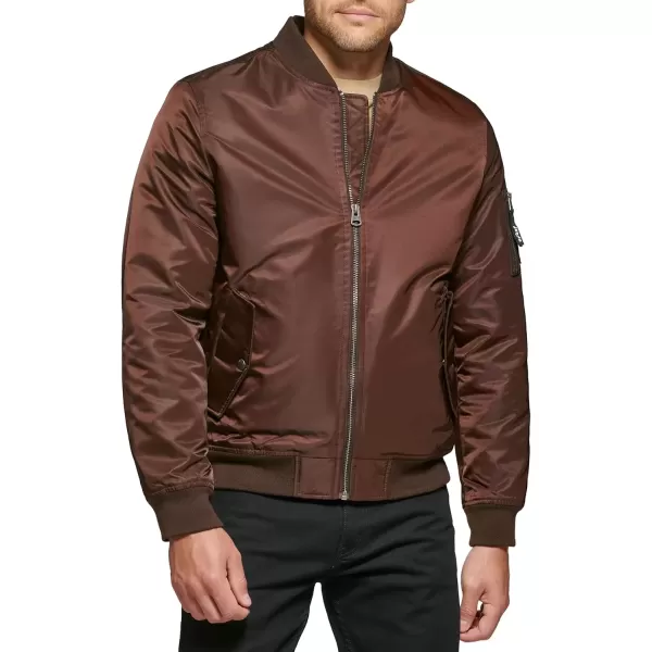 imageLevis Mens MA1 Flight Lightweight ZipUp Bomber JacketDark Brown Ma1 Filled