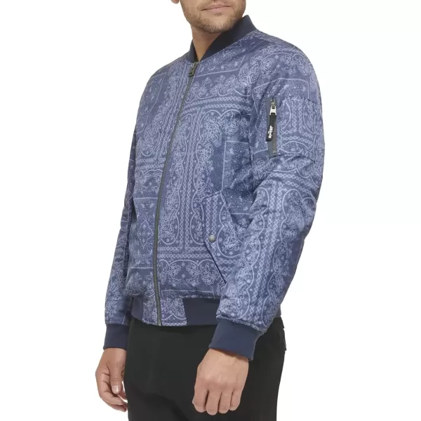 imageLevis Mens MA1 Flight Lightweight ZipUp Bomber JacketFaded Blue Bandana Ma1 Filled