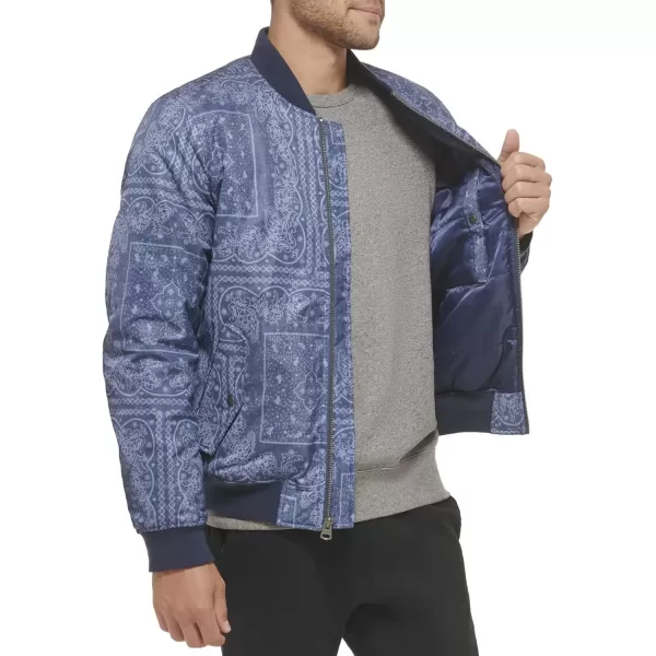 imageLevis Mens MA1 Flight Lightweight ZipUp Bomber JacketFaded Blue Bandana Ma1 Filled