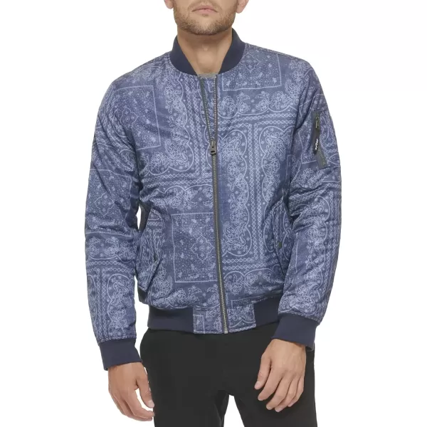 imageLevis Mens MA1 Flight Lightweight ZipUp Bomber JacketFaded Blue Bandana Ma1 Filled