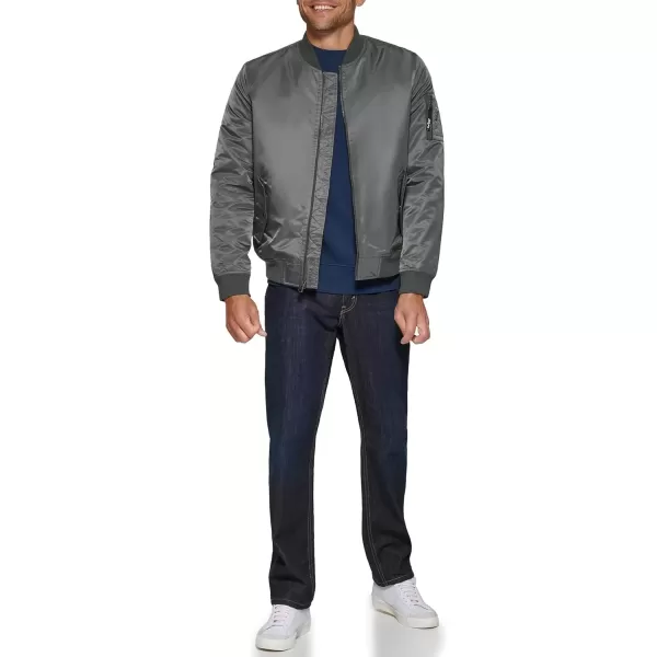 imageLevis Mens MA1 Flight Lightweight ZipUp Bomber JacketGrey Ma1 Filled