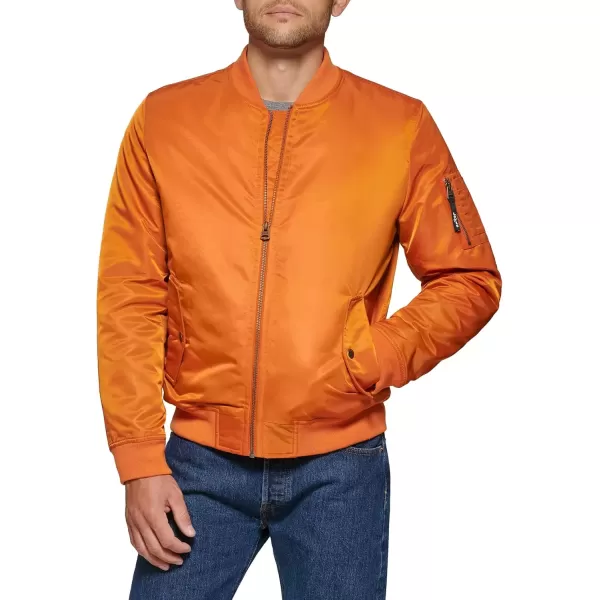 imageLevis Mens MA1 Flight Lightweight ZipUp Bomber JacketOrange Ma1 Filled