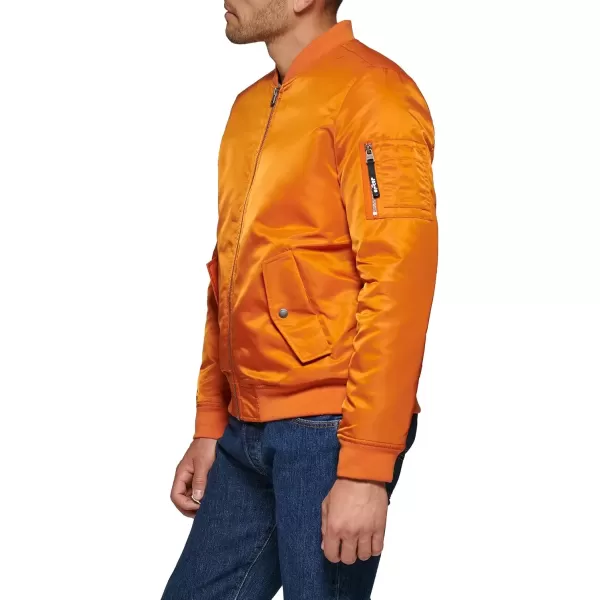 imageLevis Mens MA1 Flight Lightweight ZipUp Bomber JacketOrange Ma1 Filled