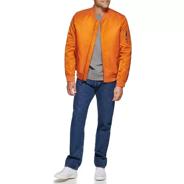 imageLevis Mens MA1 Flight Lightweight ZipUp Bomber JacketOrange Ma1 Filled