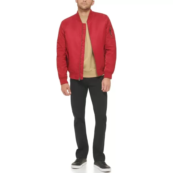 imageLevis Mens MA1 Flight Lightweight ZipUp Bomber JacketRed Ma1 Filled