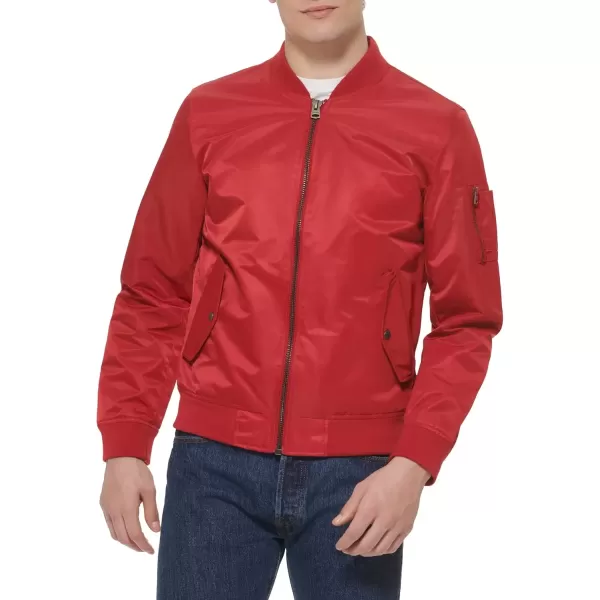 imageLevis Mens MA1 Flight Lightweight ZipUp Bomber JacketRed Unfilled