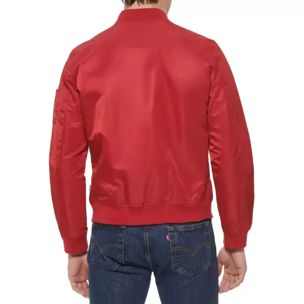 imageLevis Mens MA1 Flight Lightweight ZipUp Bomber JacketRed Unfilled