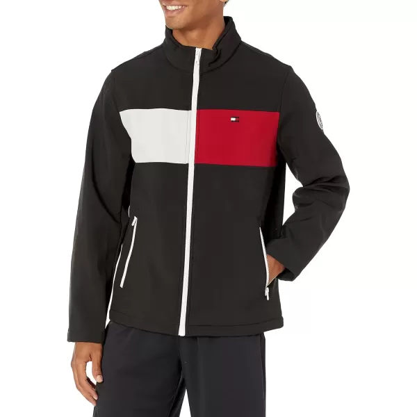 imageTommy Hilfiger Mens Active Soft Shell JacketBlackTwo Tone Flag