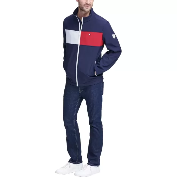 imageTommy Hilfiger Mens Active Soft Shell JacketNight SkyTwo Tone Flag