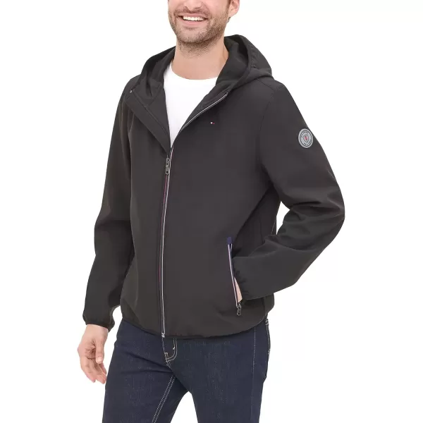 imageTommy Hilfiger Mens Hooded Performance Soft Shell JacketBlack