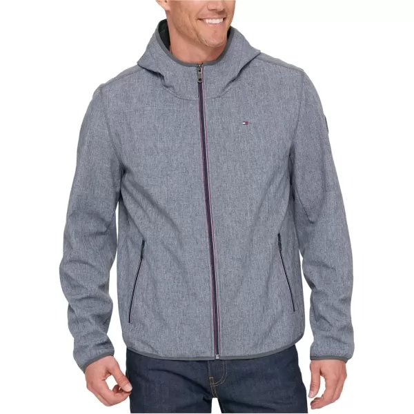imageTommy Hilfiger Mens Hooded Performance Soft Shell JacketHeather Grey