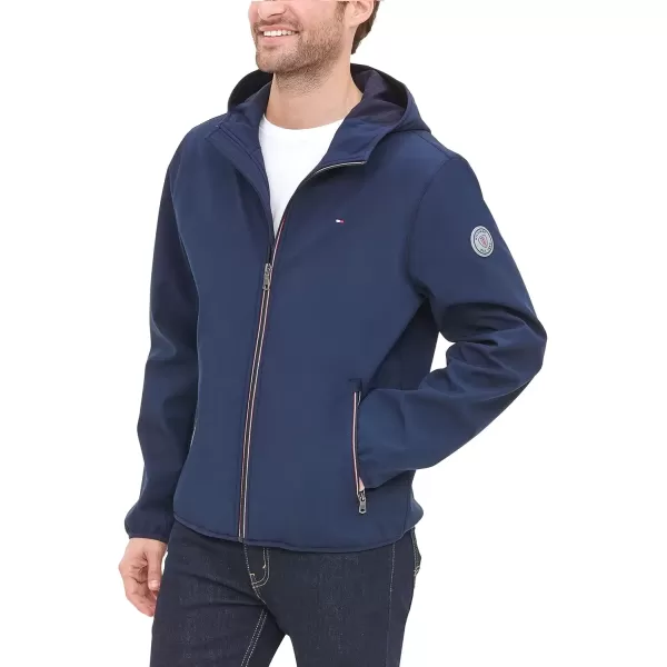 imageTommy Hilfiger Mens Hooded Performance Soft Shell JacketMidnight