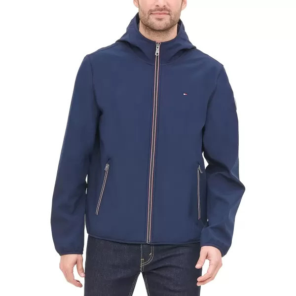 imageTommy Hilfiger Mens Hooded Performance Soft Shell JacketMidnight