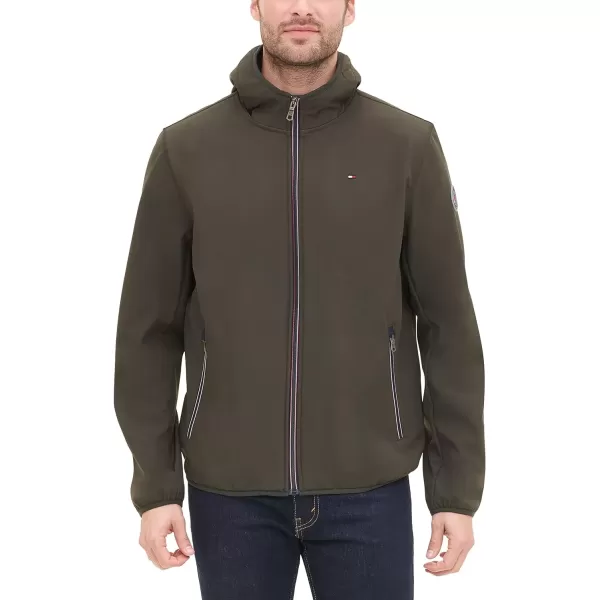 imageTommy Hilfiger Mens Hooded Performance Soft Shell JacketOlive