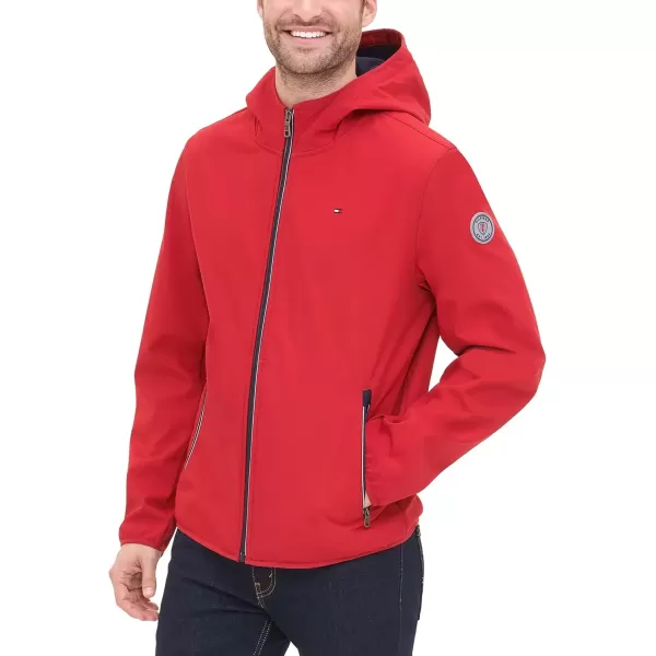 imageTommy Hilfiger Mens Hooded Performance Soft Shell JacketRed