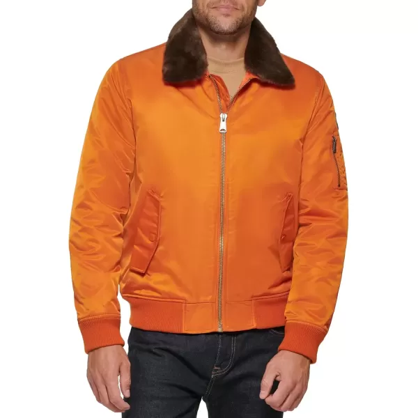 imageTommy Hilfiger Mens Tommy Hilfiger Mens Laydown Removable Pile Collar Officer JacketOrange