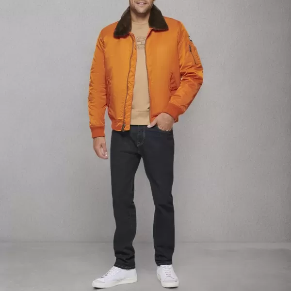 imageTommy Hilfiger Mens Tommy Hilfiger Mens Laydown Removable Pile Collar Officer JacketOrange