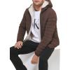 imageCalvin Klein mens Midweight Sherpa Lined PufferHooded Down Brown Camel